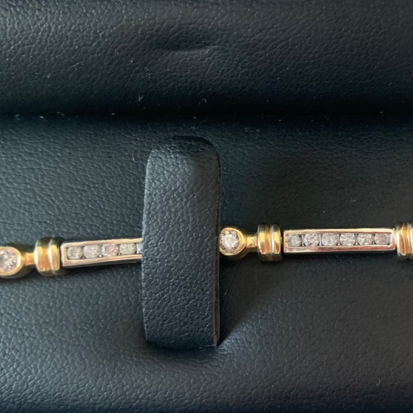 CUSTOM - 2 CT- 14K (solid) Yellow & White Gold Genuine Diamond Tennis Bracelet - Picture 5 of 14